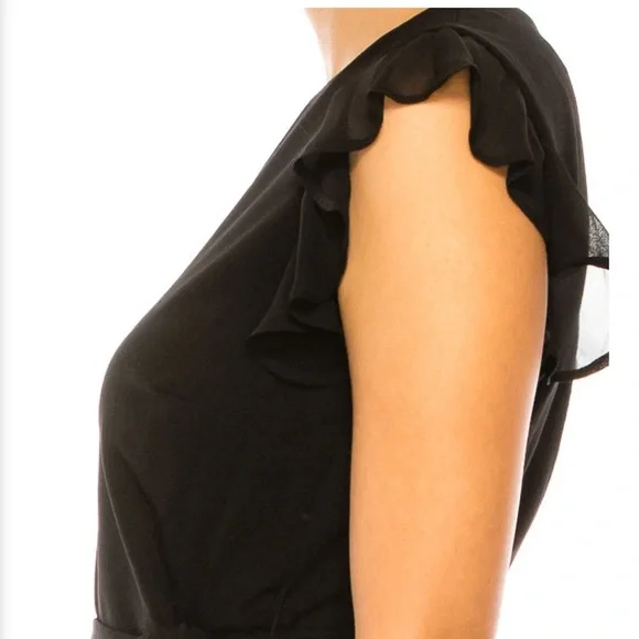 BRAND NEW SHELBY & PALMER FAUX WRAP RUFFLE SHEATH DRESS Size 8 - Picture 2 of 3